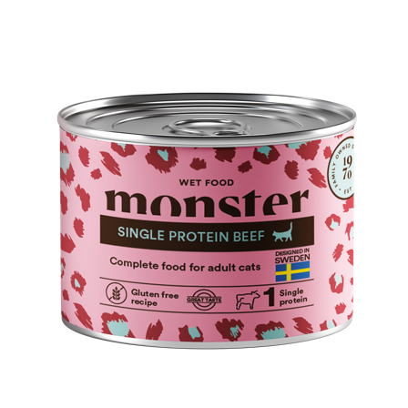 Monster Pet Food - Katt Adult Single Protein Beef Can 200 g - Katt - Kattefôr & kattemat - Våtfôr og våtmat - ZOO.no