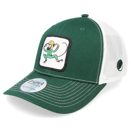Pippi Longstocking - Grønn trucker Caps - Mr Nilsson Green/White Trucker @ Hatstore