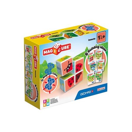 Geomag Magicube Printed Insects - magneettiset palikat värikkäillä hyönteisillä