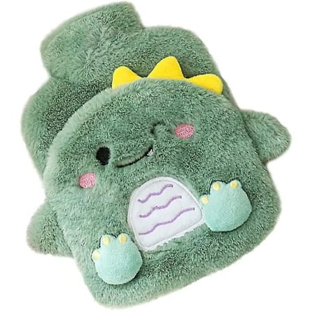 Hot Water Bottle With Fur Cover - Mini Animal Hot Water Bag - Perfect Gift For Girlfriends And Kids (dinosaurs)