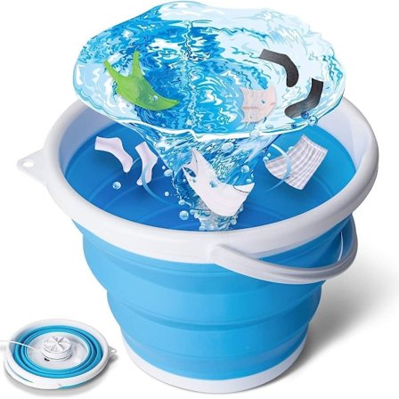 Badeværelsestilbehør tEEZErshop Mini vaskemaskine, camping vaskemaskine, sammenklappelig vaskemaskine KLB