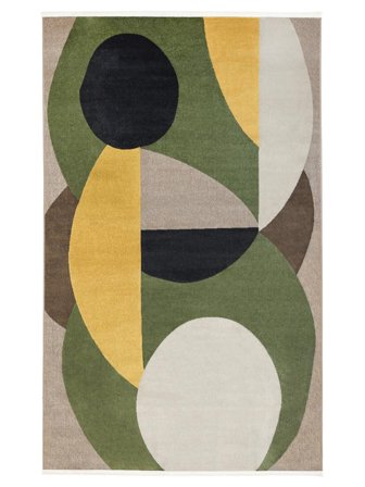 Aria Washable 160X230 Green/Yellow Geometric Rug