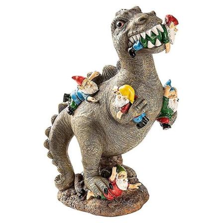 Vorallme Dinosaur Gnome Staty Trädgårdsfigur Dinosaurie L