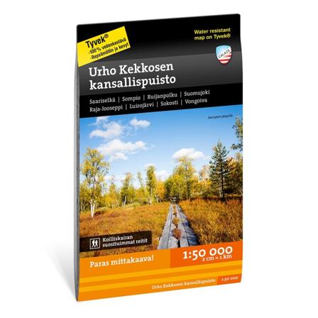Calazo förlag Urho Kekkosen kansallispuisto 1:50.000 literature Black OneSize