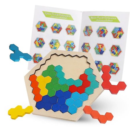 Kuusikulmainen palapelimuotolohko Tangram Aivoriihipelit Iq-pelit Lasten opetuslelut Lasten älyllinen kehitys