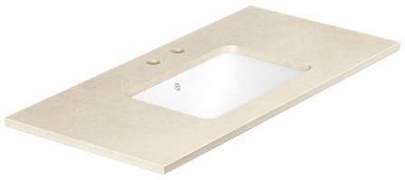 Gustavsberg Ducentic GB71DCWT10CC12 Stenbänkskiva 100 cm, beige, 1 ho, 2 blandarhål, Badrum