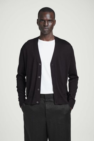 COS Männer Strickjacke Aus Seide Mit V Ausschnitt in Braun