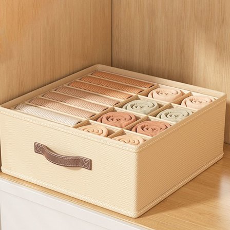 Tøj Opbevaringsboks Undertøj Opbevaringsskuffe BEIGE 47X44X20CM
