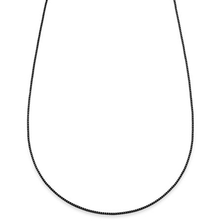 Essentials | Collar de cadena de caja curva en negro metalizado de 1 mm para hombres - Collares de cadena