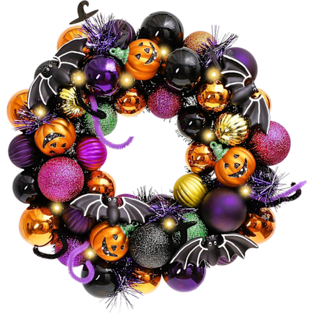 Halloween-koristeketju, Tee Halloween-koristeita LED-valoilla perheen p yd n keskelle, ikkunalaudalle, sis - ja ulkotiloihin, 12 tuumaa musta Black 