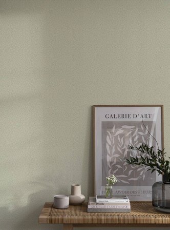 Duro Tapet, Smulan 223-04 Småmönstrat, L, Vit/Grön, Färg & tapeter