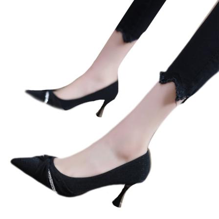 Kvinnor Solid Spetsad Stilett Högklackat Rhinestone Pump Skor