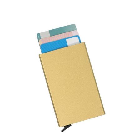 Korthållare med RFID-skydd - 6 aluminiumfack för kreditkort Sand one size beige