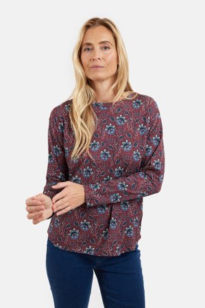 JENSEN - Langærmet T-shirt - Bordeaux Mix - Blomstret