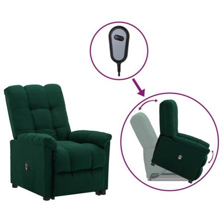 Vidaxl Reclinerfåtölj Med Uppresningshjälp Mörkgrön Konstläder Grön