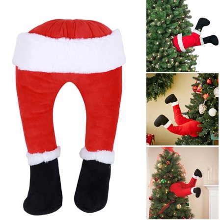 [NT] Juletræ stikker ud julemanden sparker ben til juletræ Dekorativ dørpynt indendørs plysdekoration