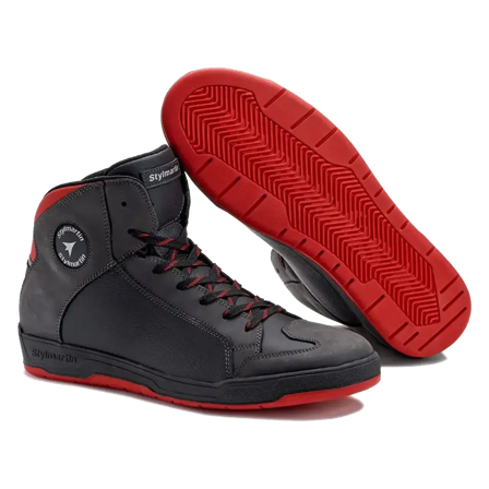 Stylmartin Double WP MC-skor Svart/Röd 44