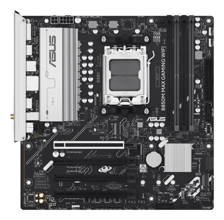 ASUS AMD B850 mATX motherboard DDR5 PCIe 5.0 3xM.2 1xHDMI 1xDisplayPort 4xSATA