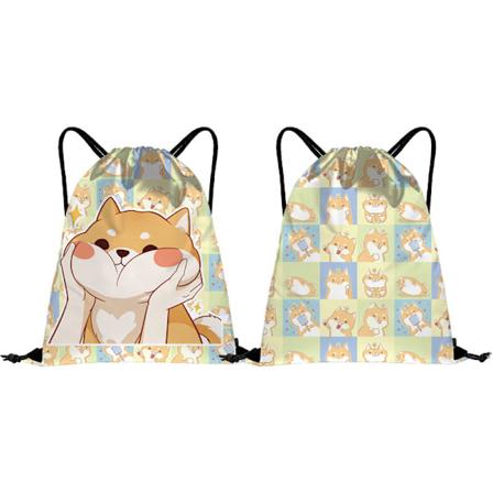 Tytt jen s p naru-reppu urheilukassi urheilukoulu vedenpit v k ysipussi 15.3'' x 12.5'' Shiba Inu