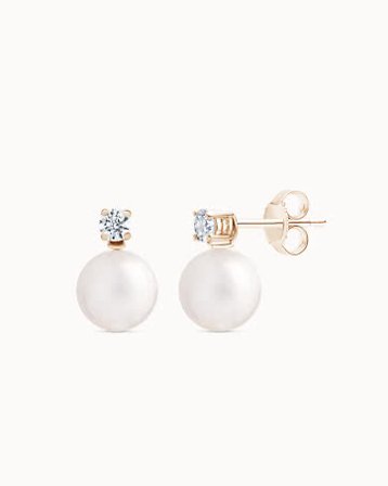 Poppy pärlörhängen i 18K roséguld