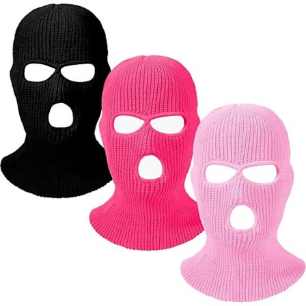 3-huls skimaske til vinter, balaclava, skimaske, strikket halsmaske, skimaske til mænd og kvinder til udendørs vintersport