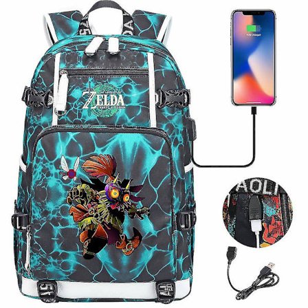 Fans Breath Of The Wild Eye Game USB Ryggsäck - Cosplay Student Skolväska Unisex Rese Laptop Väskor