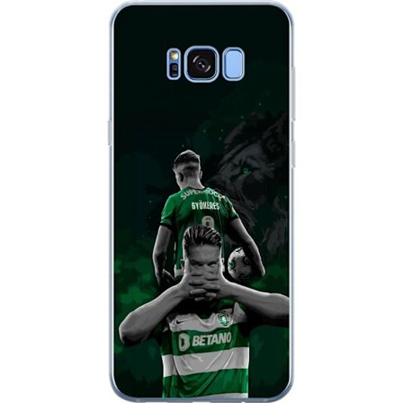 Yhteensopiva Puhelinkuori Samsung Galaxy S8 Neonmotiivi, jossa teksti "Gaming is in my DNA" sinisenä ja punaisena tiiliseinällä, jossa loistava DNA-sp