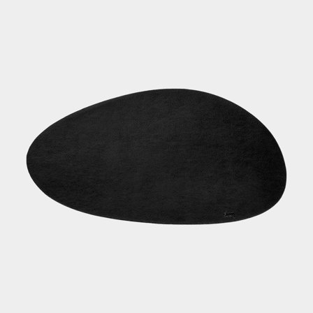 Magnetic placemat Silwy Metal-Nano-Gel-Placemat Medium, oval, for magnetic tumblers, black, 20 x 13.5 x 0.4 cm