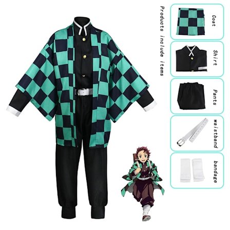 Halloween-tilbud Anime Demon layer Cosplay Kostume Tanjire Agatsuma Zenitsu Tomioka Giyuu Halloween Party Cosplay Kostume Kamado Tanjirou S