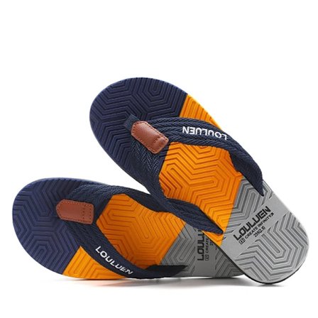 Män Flip Flops Slides 2023 Trend Sommar Anti-Slipd Man Toffpar Outdoor Light Casual Beach Man Sandaler Hushåll Slides For Män Mörkblå 42