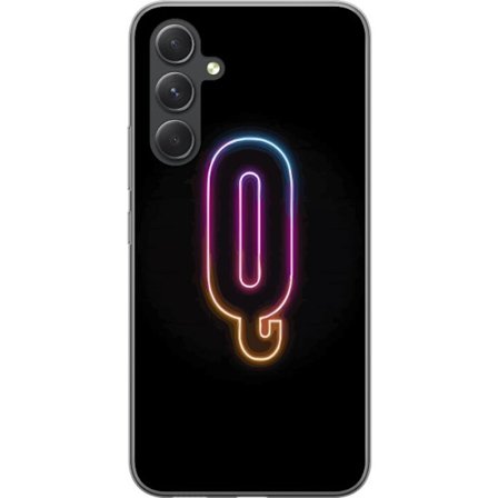 Kompatibel Mobilcover til Samsung Samsung Galaxy A55 Minimalistisk neonbogstav Q i lyse farver mod mørk baggrund