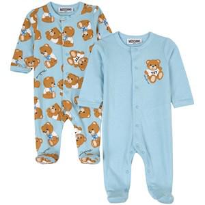 Moschino Branded 2-pack Onesies Sky Blue Toy Peluche - Clothing sets - 3-6 months - Blue - Junge