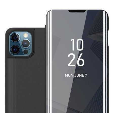 Fodral till Apple iPhone 13 PRO MAX i SVART TOURMALINE Skal Skydd med spegel