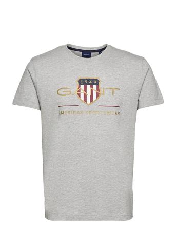 D2. Archive Shield Ss T-Shirt T-shirt Grå GANT