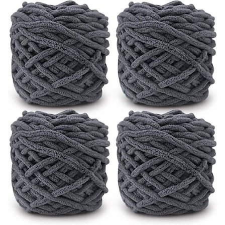 Neulelanka 4 x 100g Monivärinen Neulelanka Virkkaukseen Pehmeä Roving Lankaprojekteihin Pomponien, Käsityölaukkujen, Puserojen, Kenkien ja Hattujen 