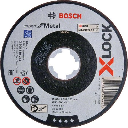 Bosch Expert for Metal Kapskiva med X-LOCK, rak sågning 125 × 1,6 × 22,23 mm, Kapa, slipa & polera