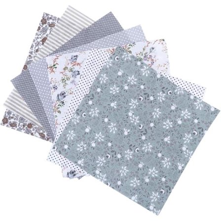 7 stk stoffkvadrater blader bomulls patchwork håndverk DIY sy Scr