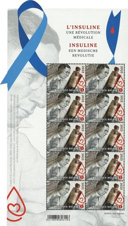 Belgien - Insulin - Postfrisk ark
