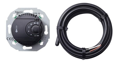Schneider Electric Renova WDE011625 Lattiatermostaatti 230 V Musta, Lämmitys
