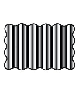 Bordstablett randig med bågad kant Ceasar 1-pack Svart - Redlunds