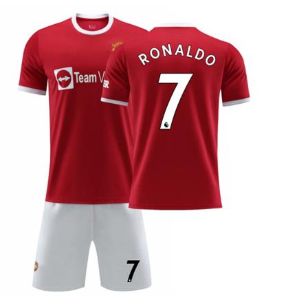 21-22 Uusi Red Devils Kotipaita Nro 7 Ronaldo Paidan Nro 6 Pogba Jalkapallopaita Setti Nro 18 Tähti Alkuperäisillä Sukilla 2122 United Home Stadium No