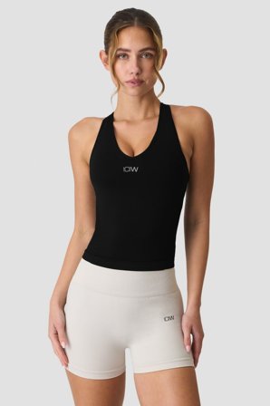 ICANIWILL - Sculpt Seamless V-neck Tank Black - Dame - ICIW