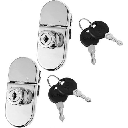 2 Sett Glass Skapdørlås Anti-tyverisikring Lås Utstillingsmonter Lås Møbellås LG