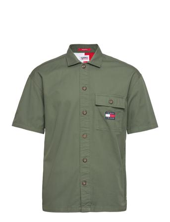 Tjm Classic Solid Ss Overshirt Overshirts Kakigrønn Tommy Jeans*Betinget Tilbud