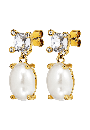 Dyrberg & Kern ANTONIA CRYSTAL / WHITE PEARL Örhänge Smycken klockor Dam Vit ONESIZE