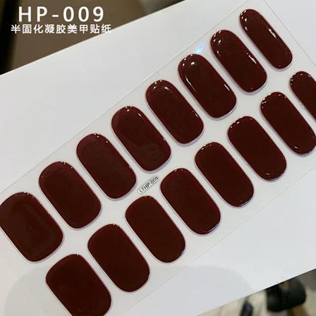 16Tips Uv Semi-Cured Gel Nagel Wraps Klistermärke 5D Ren Färg Full Täckning Uv Lampa Gel Klistermärke Lång-Lang Spikförlängning Patch Remsa NK-LTHP-