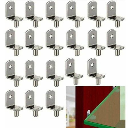 6MM Hyldebeslag 20 stk. Nikkelbelagt Stål Hylde Støttepind