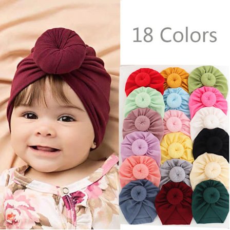 Nyfödd Baby Boy Girl Solid Knotted Hat Beanie Headwear Cap Hat A