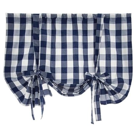(Blå) Gardiner - Gingham - Kapper - Blå - 80x140cm - Mørklægning - Landstil