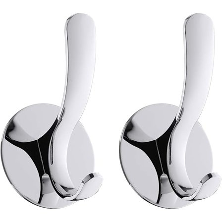 2-pack No Punch Silver Hooks, Handdukskrokar för badrock, Handduk